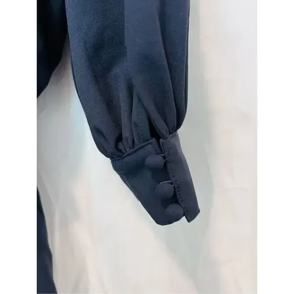 Cinq à Sept Women's Navy Vickie Puff-Sleeve Ruffled Mini Wrap Dress Size 10 NWOT - Picture 8 of 10